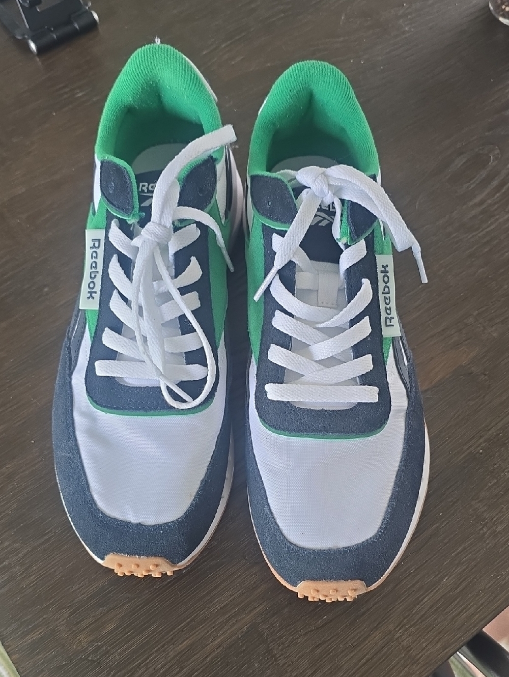 Reebok Navy Green White Retro Runner Shoes